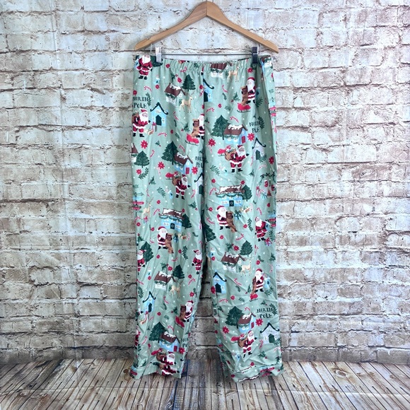 Pottery Barn Candy Cane Village Flannel Pajama Set Size XL - Picture 5 of 7